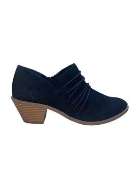 Rocket Dog Women’s Black Suede Stacked Heel Slip-On Ankle Booties Size 9.5